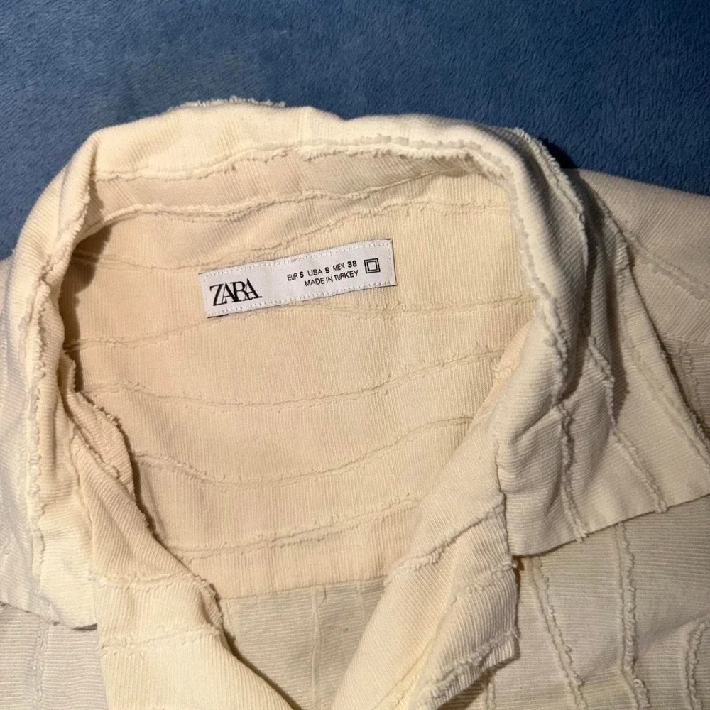 Zara cream button-up shirt
